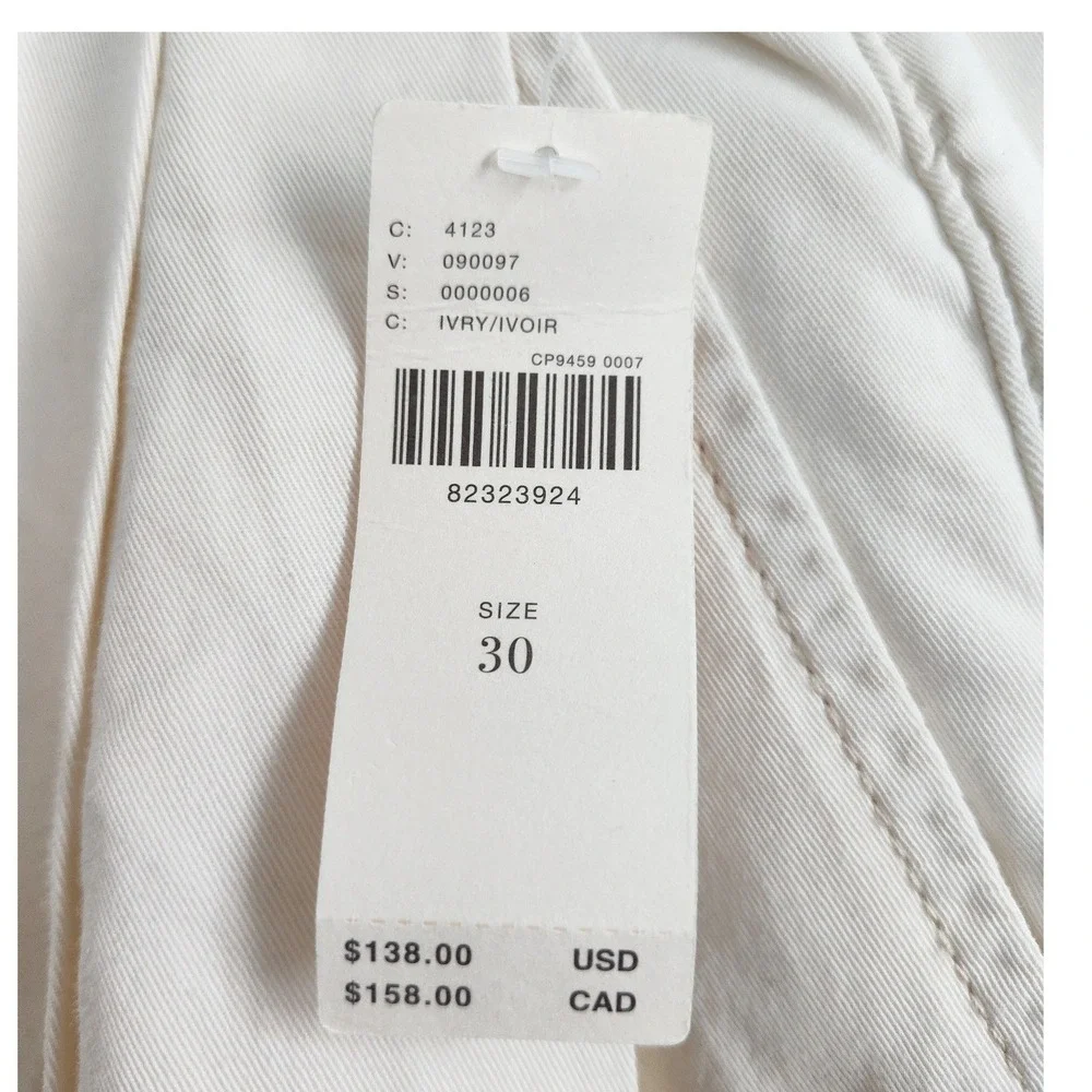 New Pilcro Barrel Pants 30 Patchwork Chino Ivory Relaxed Cotton Anthropologie